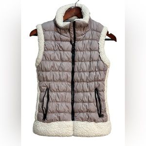Calvin Klein Puffer Vest Women’s Lavender Shearling Sherpa Size Medium